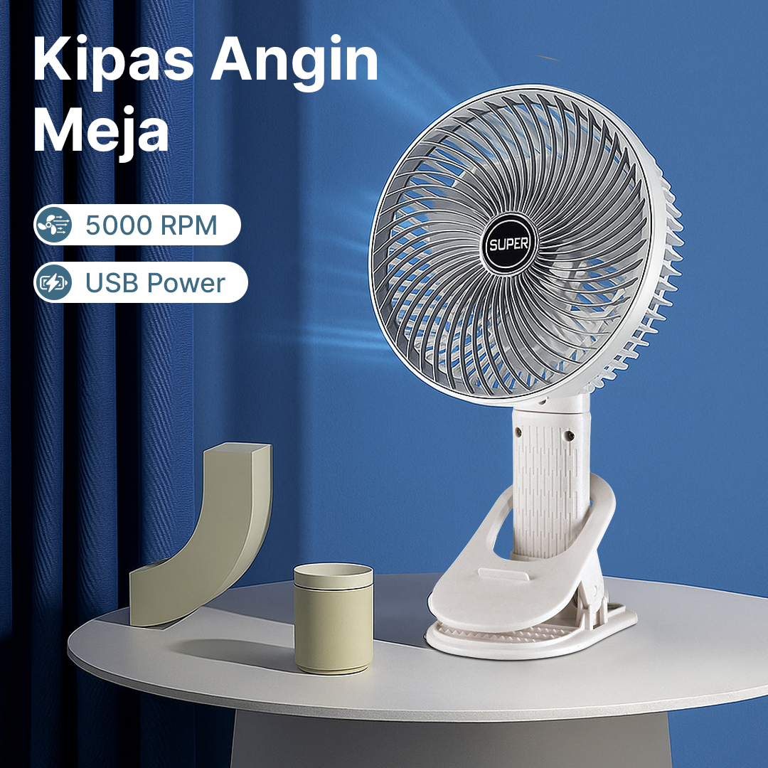 Gambar produk SUPER Kipas Angin Meja Portable Desk Fan USB 6.5 Inch 4.5W - AG-41