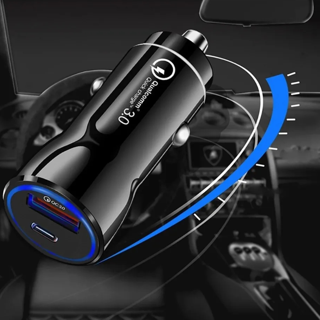 Gambar produk CARFN Car Charger Mobil Fast Charging PD QC 3.0 USB Type C Port 30W - TE-P21