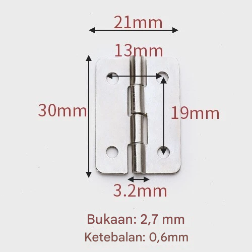 Gambar produk KitTrader Engsel Pintu Lemari Kabinet Door Hinge 4 Lubang 10 PCS - KT519