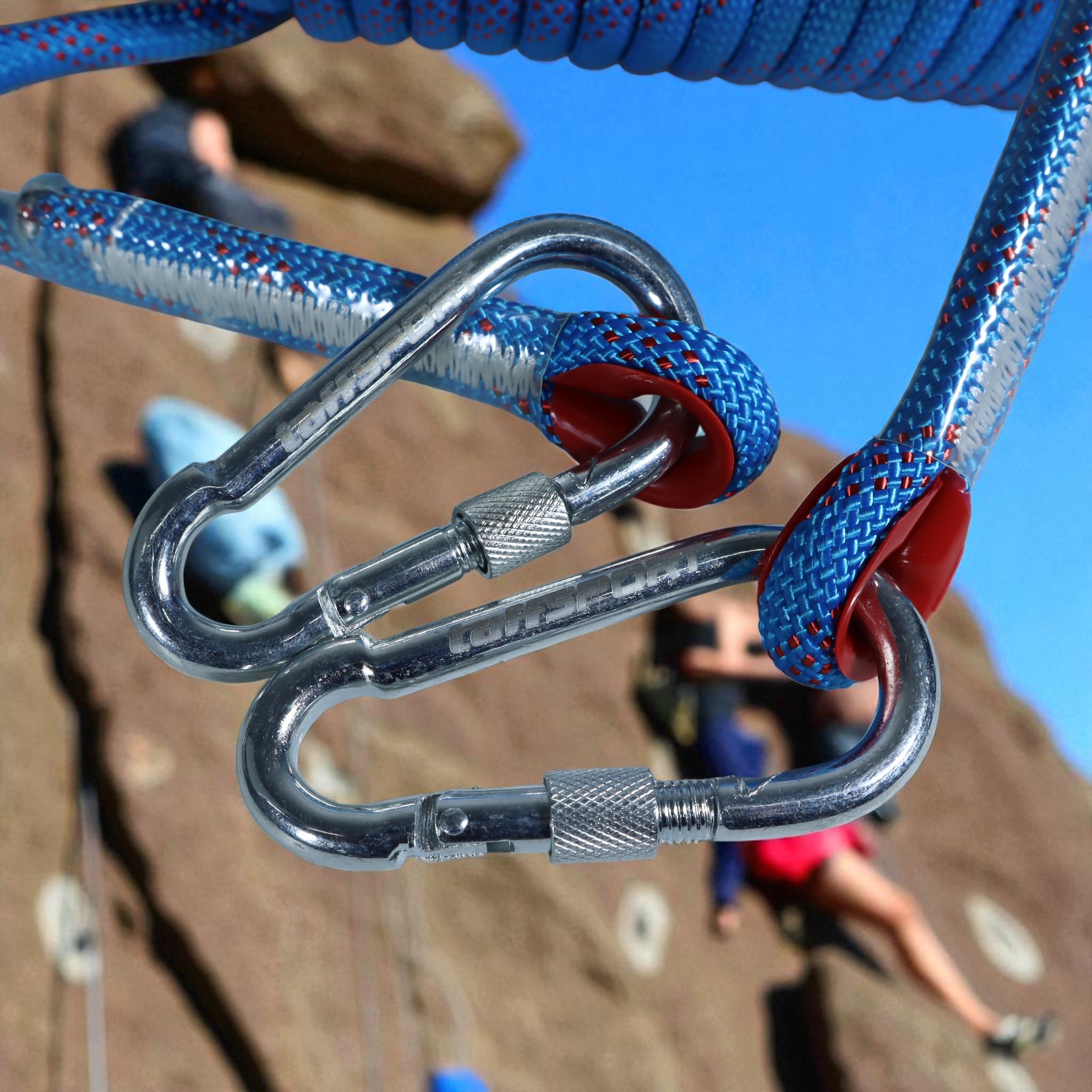 Gambar produk TaffSPORT Tali Paracord Panjat Tebing Climbing Rope Steel Buckle 10mm Panjang 20M - 24KN