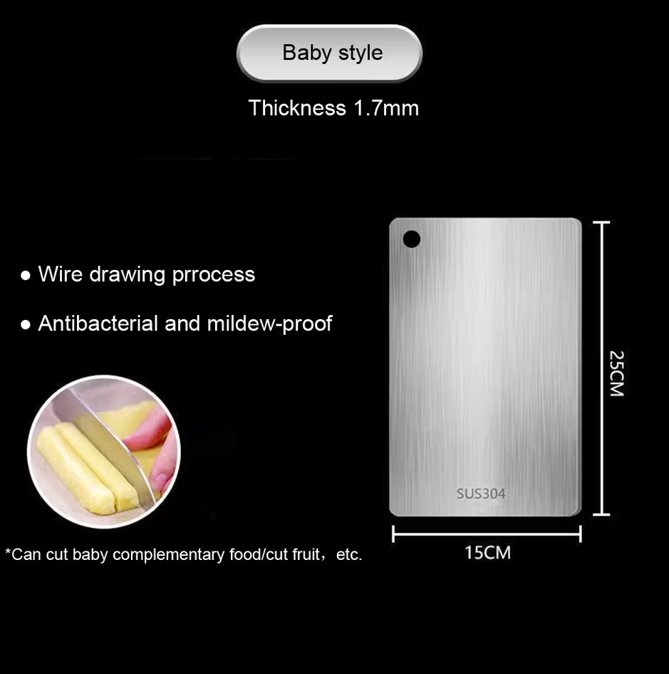 Gambar produk WONDER Alas Potong Sayuran Multifungsi Cutting Board Stainless Steel 25x15cm - W02