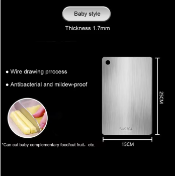 Gambar produk WONDER Alas Potong Sayuran Multifungsi Cutting Board Stainless Steel 25x15cm - W02