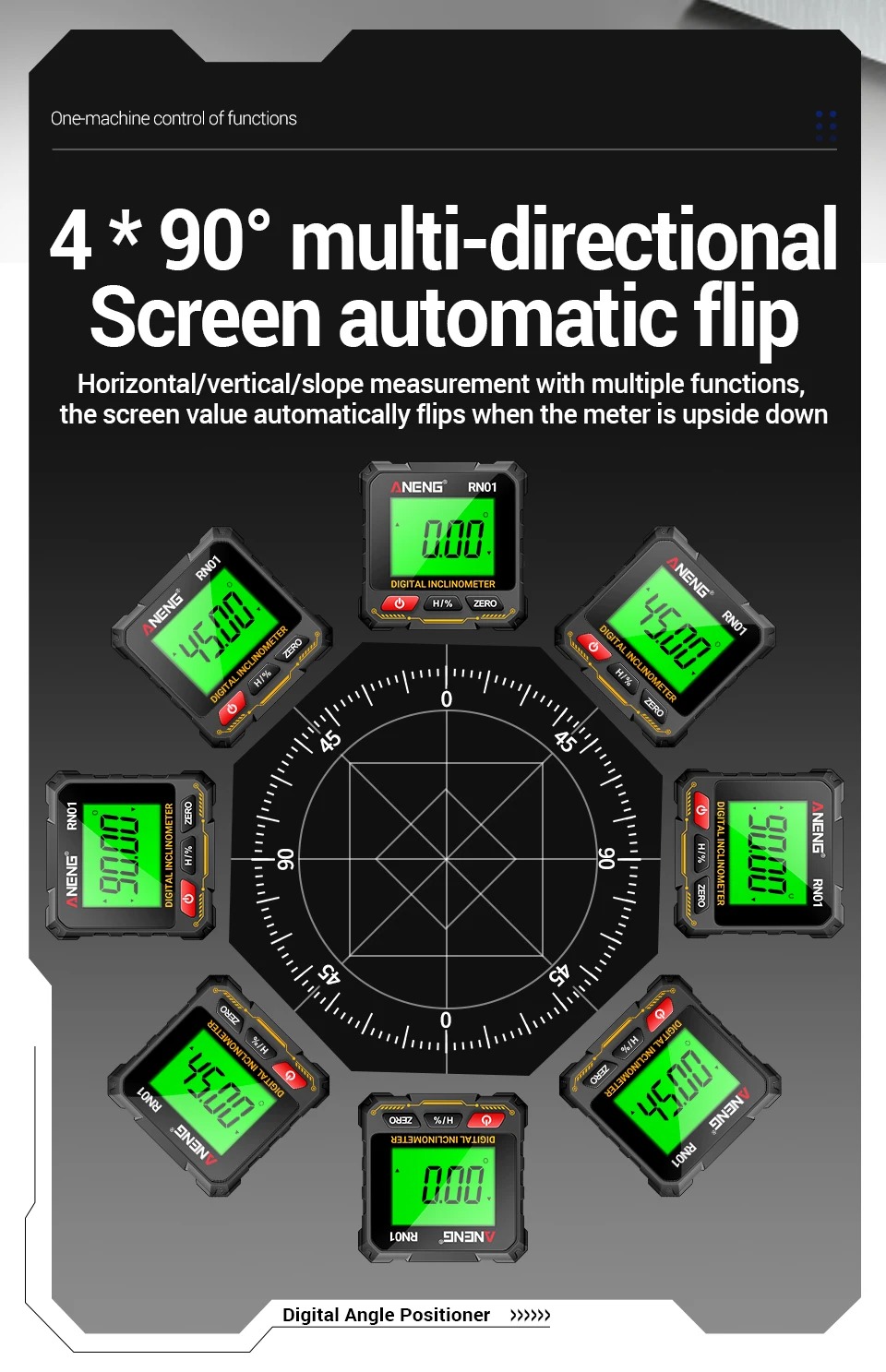 Gambar produk Aneng Angle Finder Digital Angloscope Protractor Inclinometer Magnet - RN01