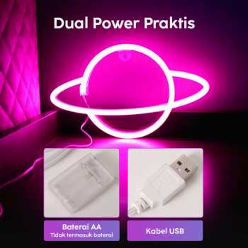 Gambar produk KEY-WIN Lampu Hias LED Neon Flex Battery and USB Power 1W Planet - M04
