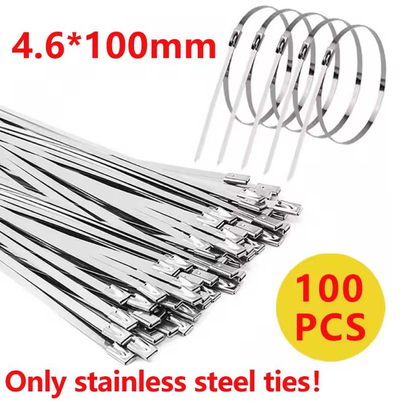 Gambar produk DAYFOR Kabel Ties Stainless Steel 304 Anti Karat Cable Plier 100 PCS 4.6x0.25x100mm - ZDQ2