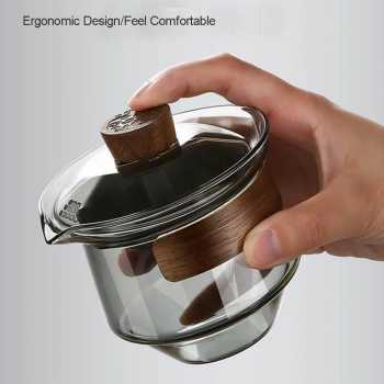 Gambar produk TCFOS Mangkok Gaiwan Chinese Tea Bowl Infuser Kaca Borosilikat 230ml - TF180