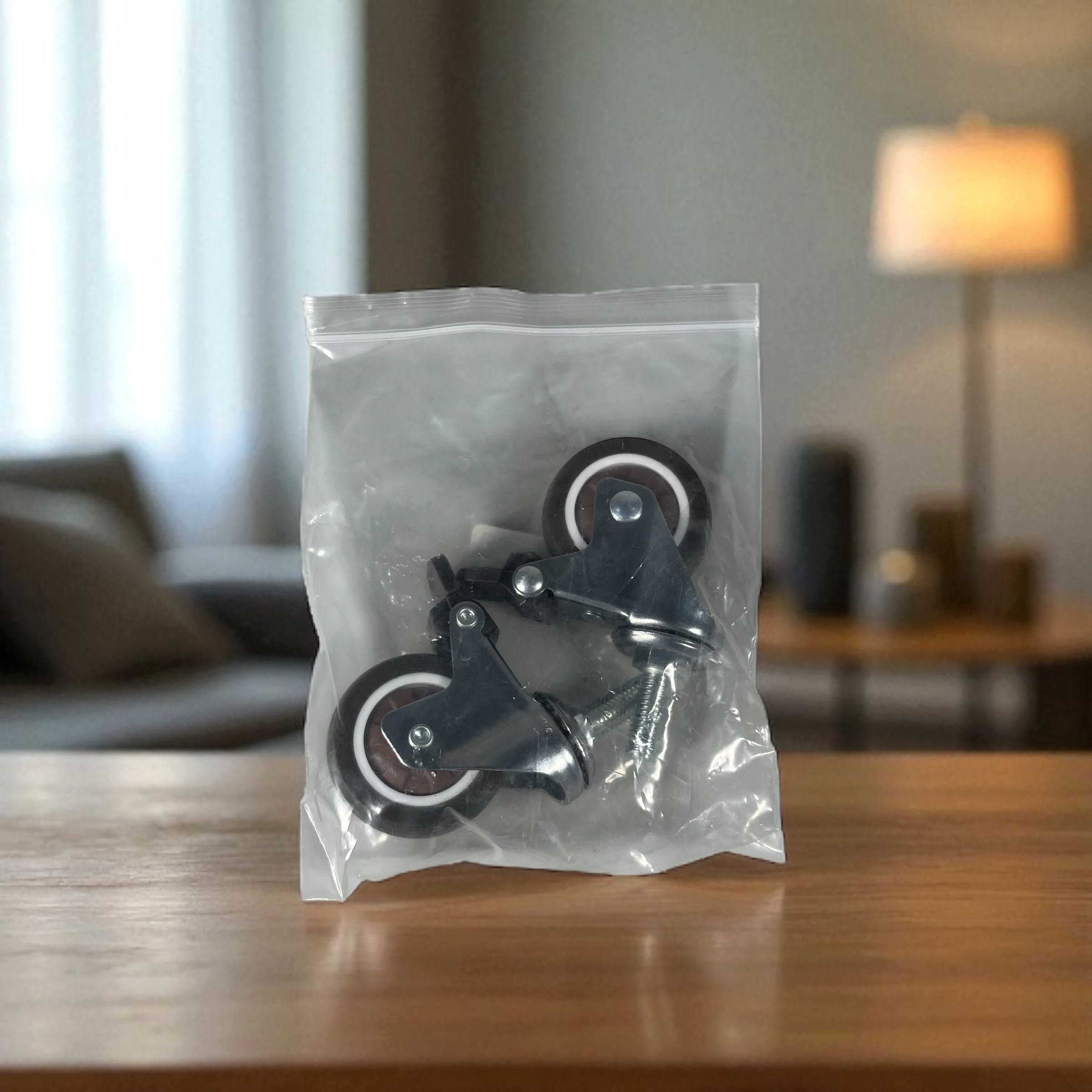 Gambar produk CASTRY Roda Kastor Furniture Soft Rubber Caster Wheel 2 Inch 2 PCS Screw with Brake - C20