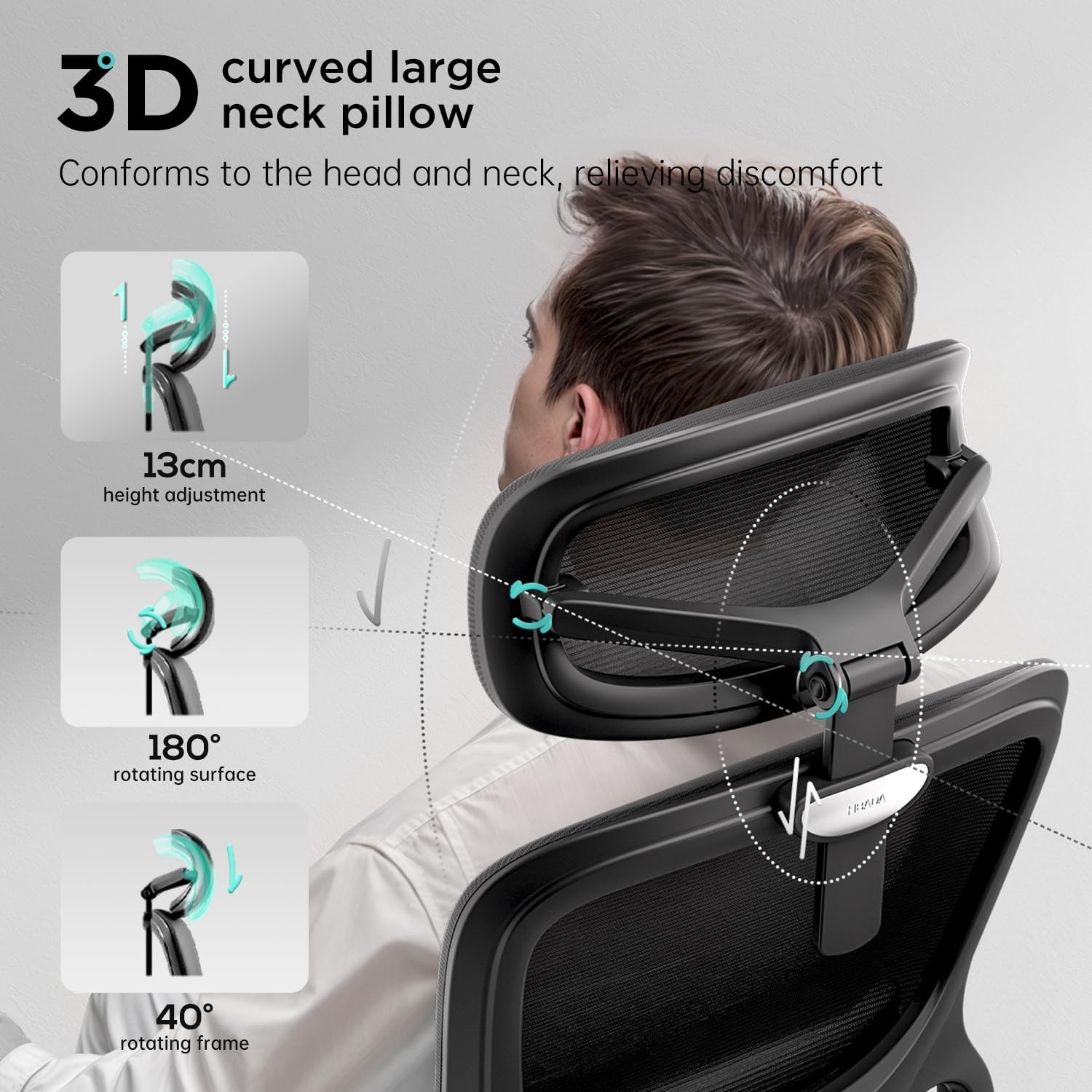 Gambar produk HBADA Kursi Kantor Office Chair 3D Lumbar Support Flexible Armrest - P2 Pro