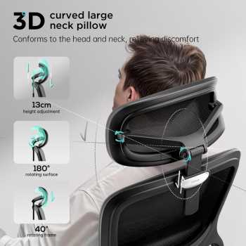 Gambar produk HBADA Kursi Kantor Office Chair 3D Lumbar Support Flexible Armrest - P2 Pro