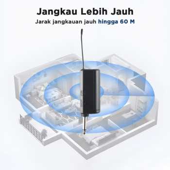 Gambar produk Rellent Mikrofon Karaoke Mic Wireless UHF Portable KTV - D300