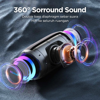 Gambar produk ZEALOT Speaker Bluetooth Portable Double Bass 360 RGB 10W - S61