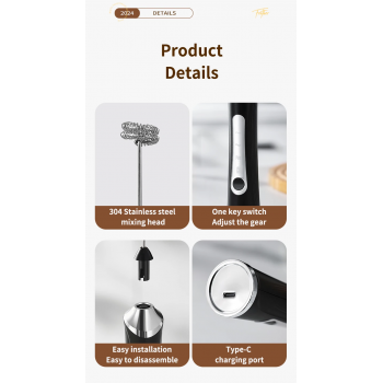 Gambar produk FMA Hand Mixer Mini Pengocok Telur Kopi Milk Frother 1200mAh - FM-NPW