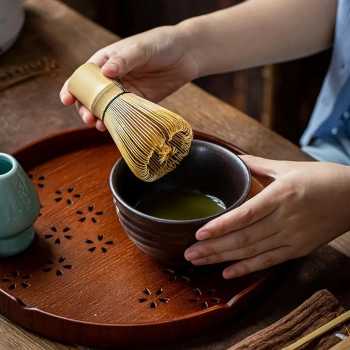 Gambar produk Baiben Li Chasen Bamboo Whisk Matcha Pengaduk Teh Jepang 56 Tangkai - B58