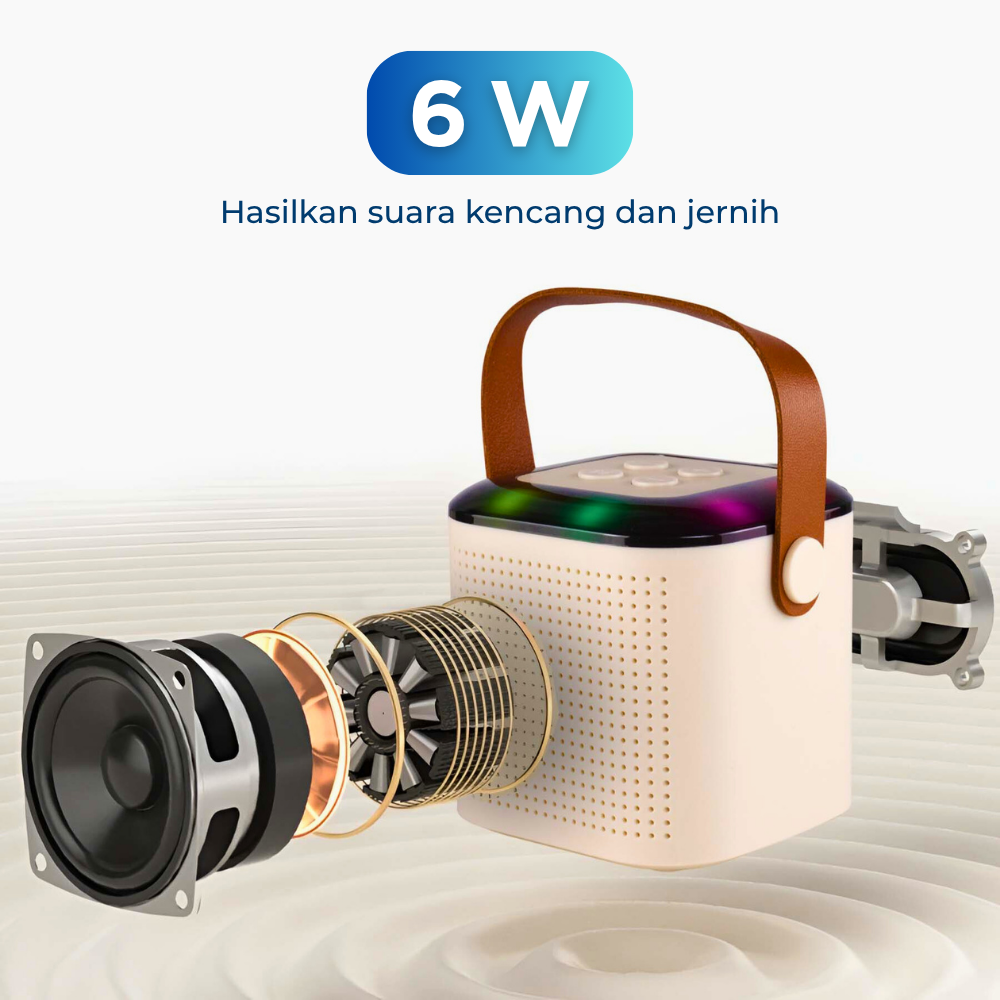 Gambar produk EGOLDEN Speaker Bluetooth Karaoke Portable with 2 Microphone 6W - Y1