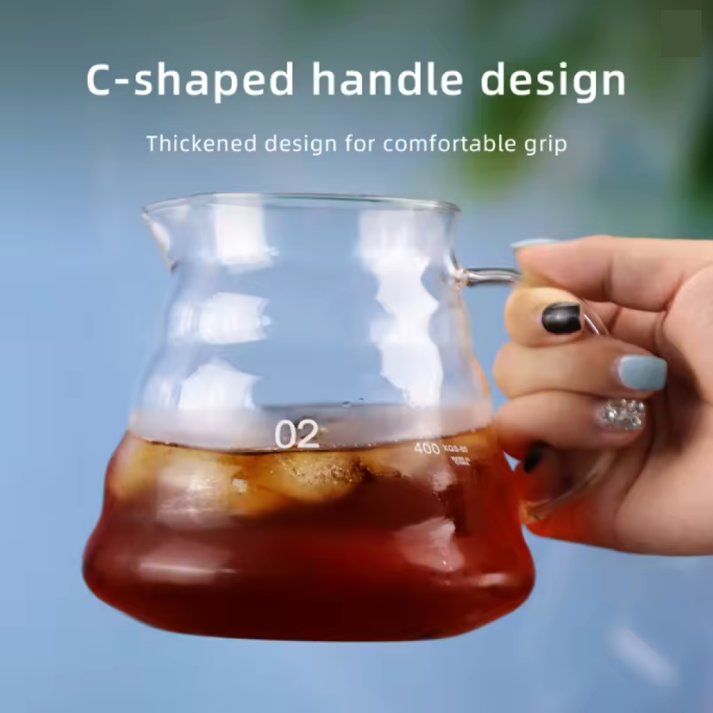 Gambar produk Leeseph Coffee Server V60 Drip Pour Over Borosilicate Glass 360ml - LS182