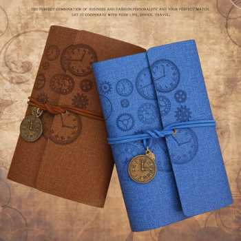 Gambar produk Ticentral Buku Jurnal Leather Notebook A6 160 Halaman Grid Blank Line - T680