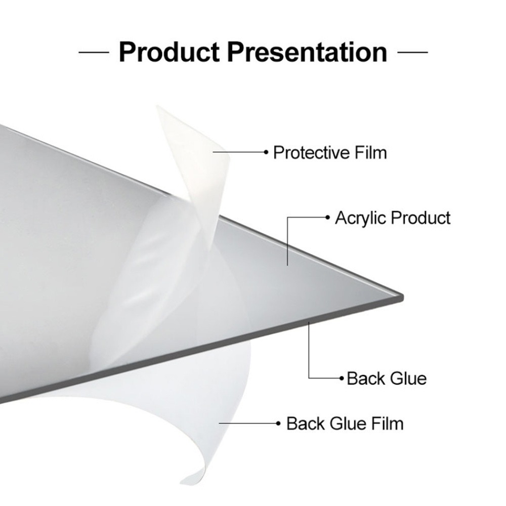 Gambar produk KANUSHI Stiker Cermin Tempel DIY 3D Acrylic Mirror Adhesive 100U 50x100cm - KN-100