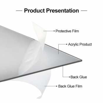 Gambar produk KANUSHI Stiker Cermin Tempel DIY 3D Acrylic Mirror Adhesive 100U 50x100cm - KN-100