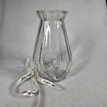 Gambar produk NISEVEN Vas Bunga Kaca Estetik Crystal Ribbon Flower Vase - P-02