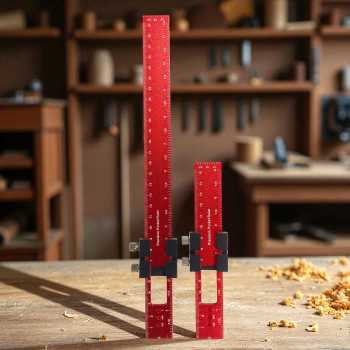 Gambar produk CSN Penggaris Mark Line Gauge T-Type Woodworking Measuring Ruler 300mm - C200