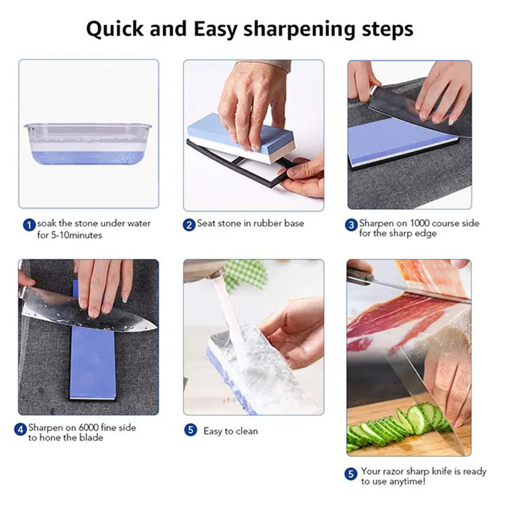 Gambar produk Onetwone Batu Asah Pisau Whetstone Sharpener 1000/6000 8000/3000 2 PCS - LB8-3
