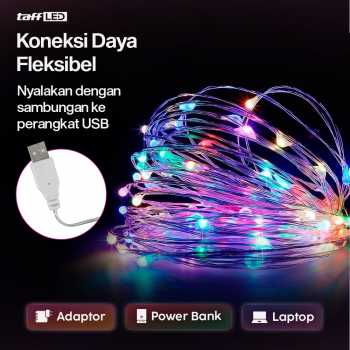 Gambar produk TaffLED Lampu Hias String Lights Waterproof USB Power 50 LED 5M - SZ