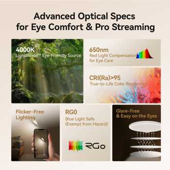Gambar produk TELESIN Lampu Fill Light Dimmable 3in1 Temperature Flicker Free Desktop Version - P5-BGD
