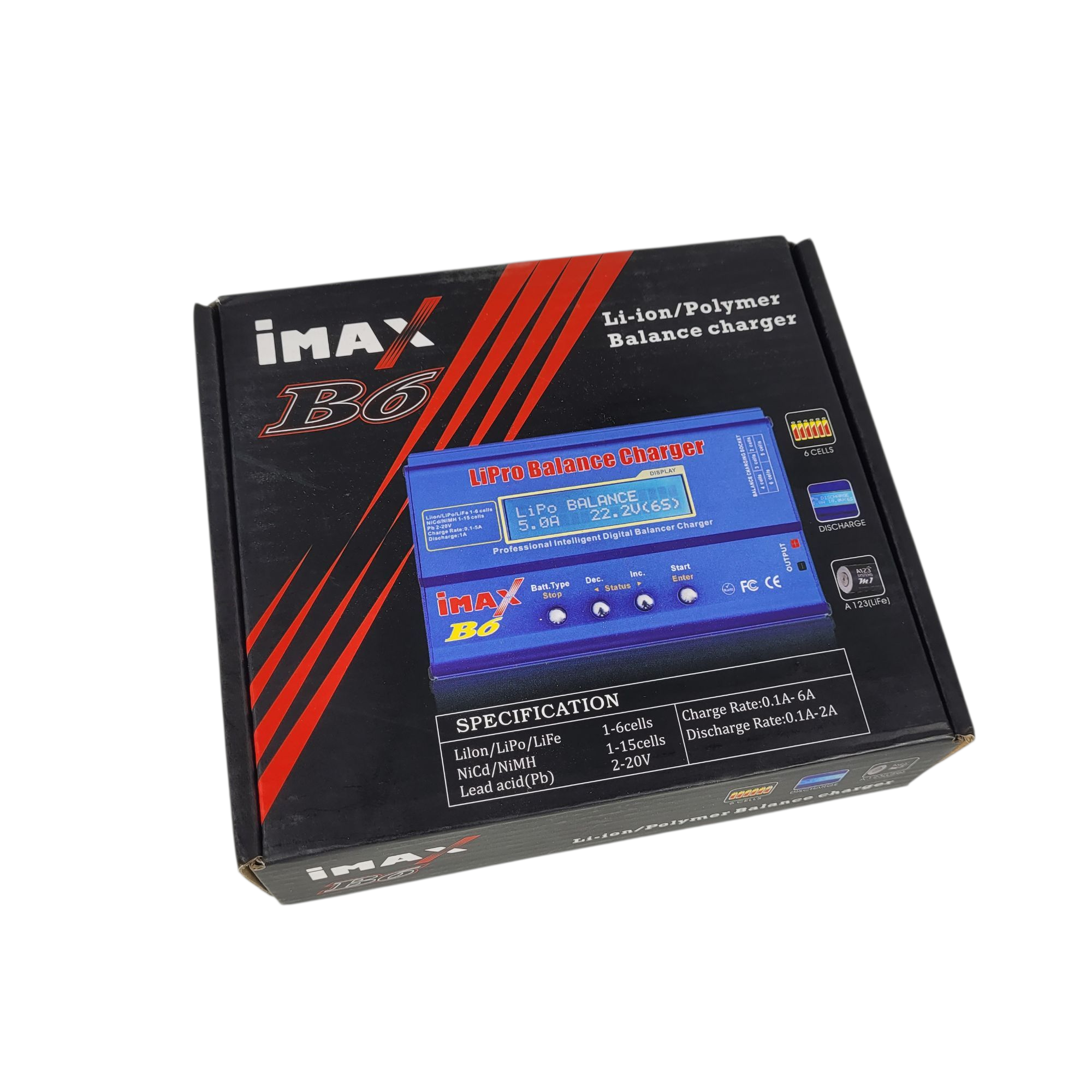Gambar produk IMAX B6 Charger Baterai Drone Li-Po Li-ion Li-Fe Ni-Cd Polymer LCD 80W