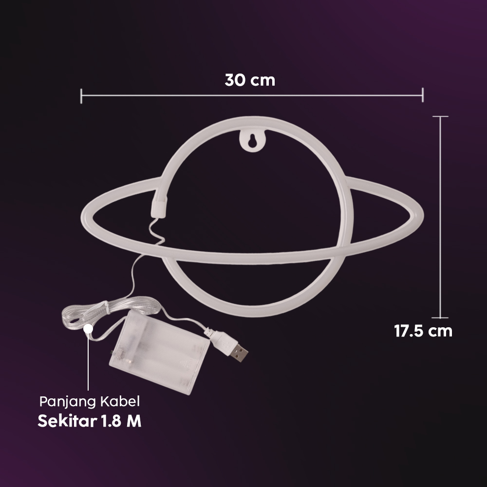 Gambar produk KEY-WIN Lampu Hias LED Neon Flex Battery and USB Power 1W Planet - M04