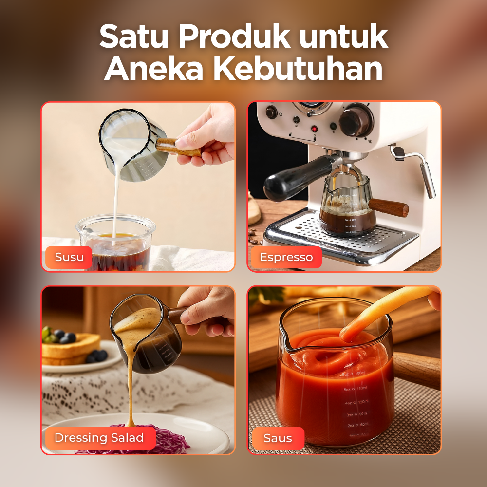 Gambar produk One Two Cups Gelas Takar Kopi Espresso Shot Measuring Cup 180ml - KM18