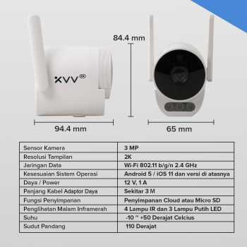 Gambar produk Xiaovv Kamera CCTV WiFi Outdoor Camera 2K - XVV-3130S-B10