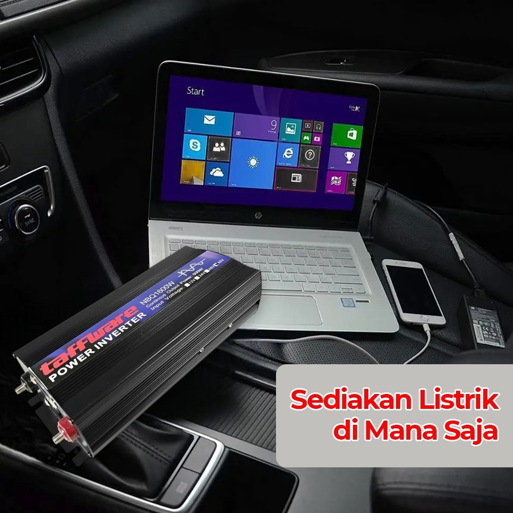 Gambar produk Taffware Power Inverter Mobil Pure Sine Wave AC 220V 1600W DC 60V - NBQ1600W