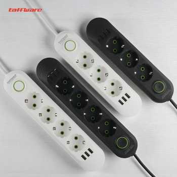 Gambar produk Taffware Stop Kontak USB Port EU Plug 10A 110-250V 2500W 3 Lubang - QL-1071U / QL-1072U