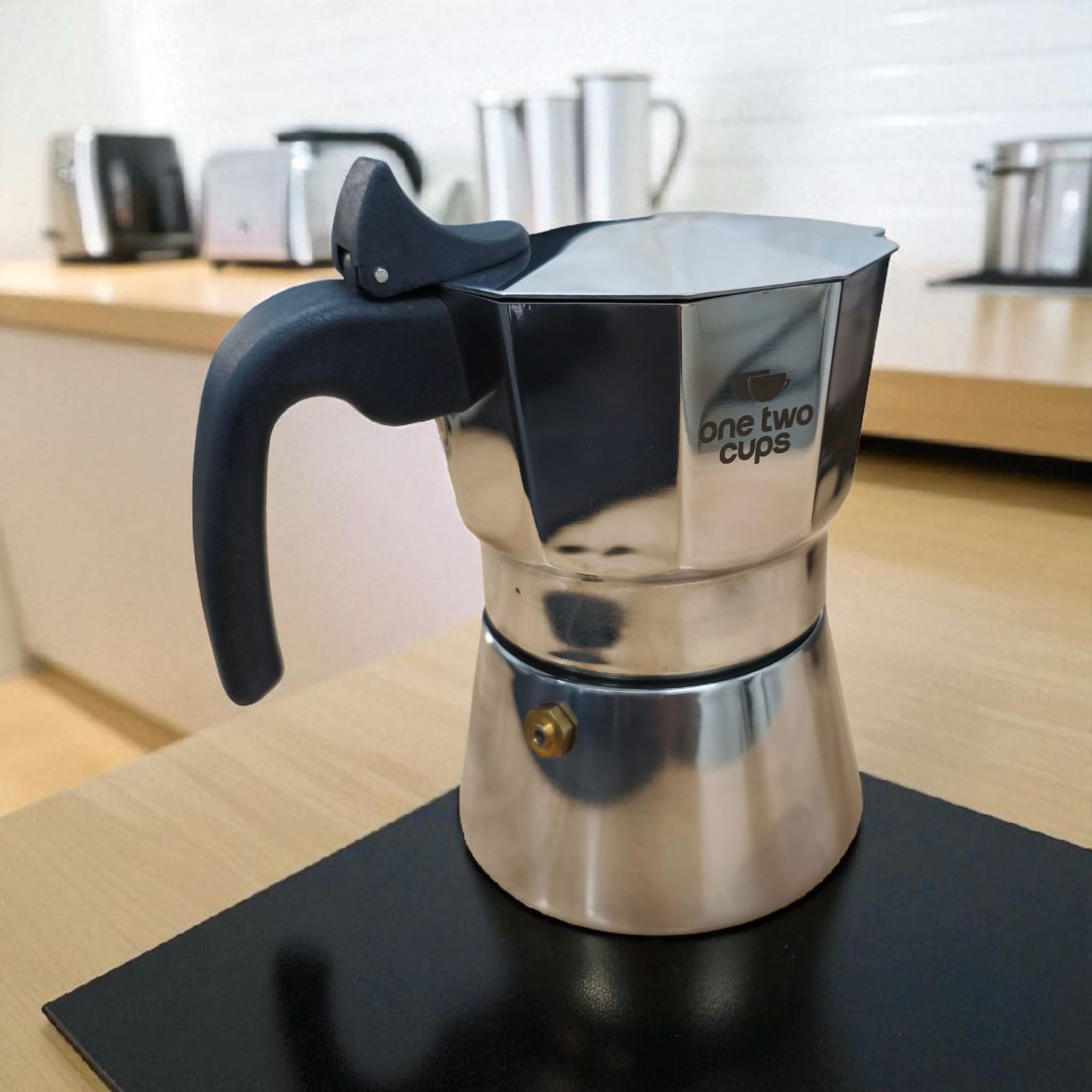 Gambar produk One Two Cups Moka Pot Italian Espresso Coffee Maker Stainless Steel 150ml - W-767