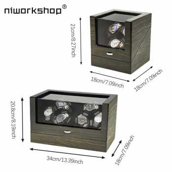 Gambar produk Niworkshop Watch Winder Box Automatic Kotak Display Jam Tangan 6 Slot - WX-3366