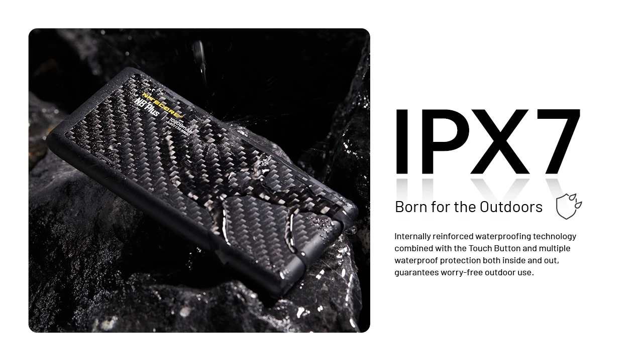 Gambar produk NITECORE Power Bank PD QC Carbon Fiber IPX7 Dual USB 22.5W 10000mAh - NB Plus