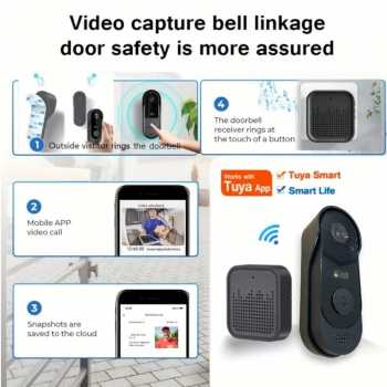 Gambar produk LISTAP Bel Pintu Kamera Video Doorbell WiFi Visual Intercom 1000mAh - LS45