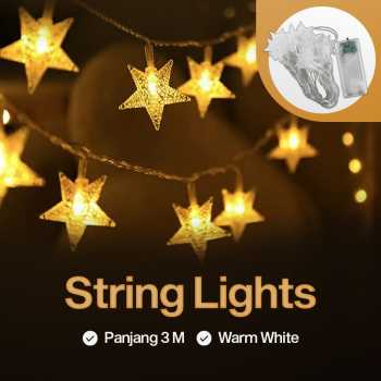 Gambar produk DKG Lampu Hias String Lights Star Shape Battery Power 20 LED 3M - 2G11
