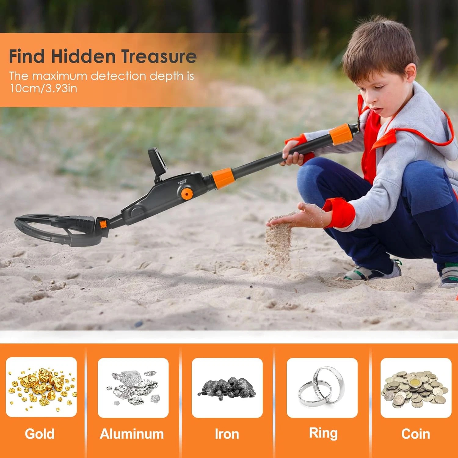 Gambar produk TIAXUN Pendeteksi Logam Metal Detector LCD Display Waterproof 7.4 Inch - MD-1008
