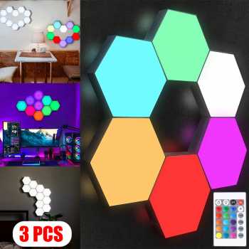 JGT Lampu Hias Hexagonal Dinding LED RGB Touch Control 3 PCS - 80944