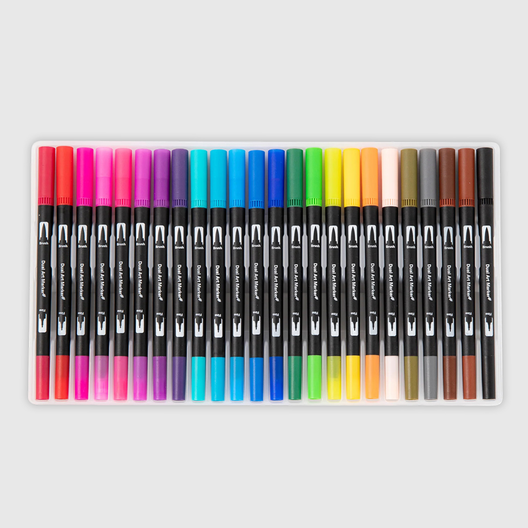 Gambar produk Kolorowy Spidol Double Head Drawing Pen Fine Art Watercolor Set 24 Color - MKB