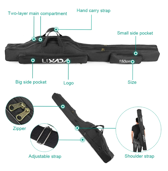 Gambar produk LIXADA Tas Pancing Joran Portable Fishing Bag Three Layer Fabric 130cm - LX2