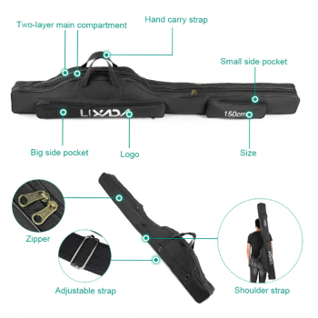 Gambar produk LIXADA Tas Pancing Joran Portable Fishing Bag Three Layer Fabric 130cm - LX2