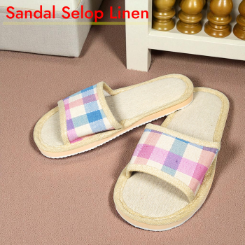 Gambar produk Suihyung Sandal Selop Linen Comfy Indoor Slipper 37-38 - YT3622