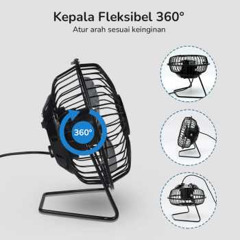 Gambar produk SANHUAI Kipas Angin Meja Portable Desk Table Fan USB 5.3 Inch 2.5W - A18