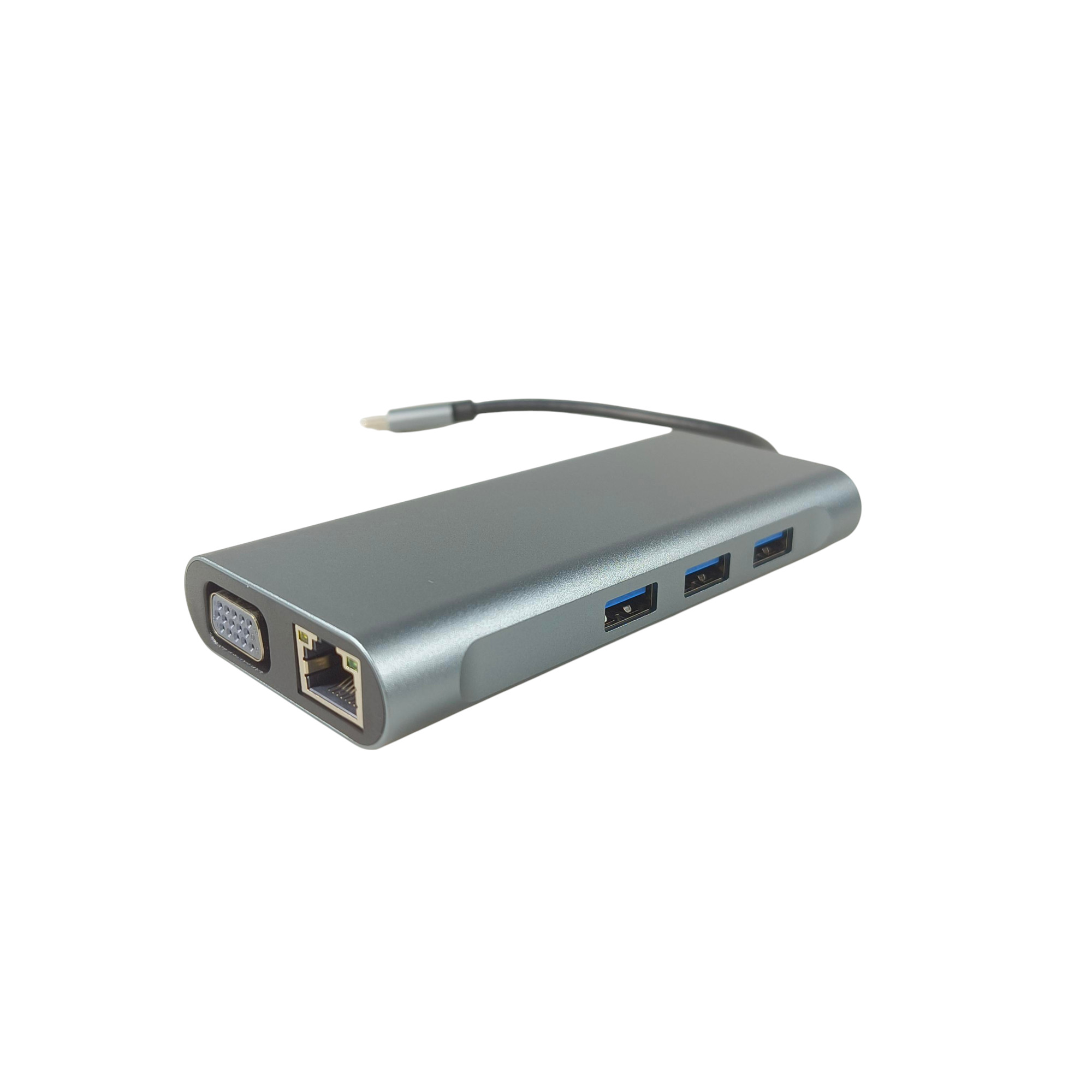 Gambar produk EASYIDEA USB Type C Hub 10 in 1 HDMI VGA USB 3.0 LAN RJ45 Card Reader - VD76