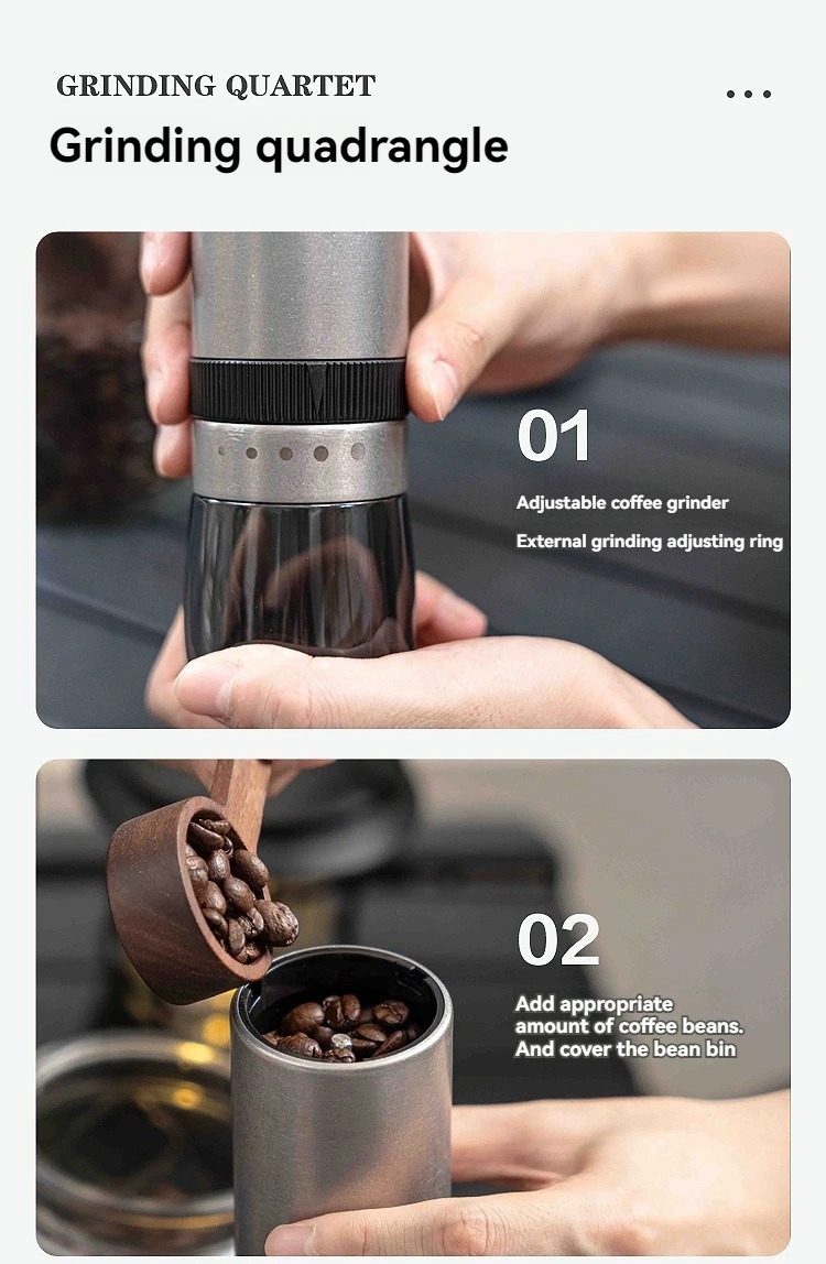 Gambar produk IZL Alat Penggiling Kopi Manual Coffee Grinder Seven Cornered Steel - I-88