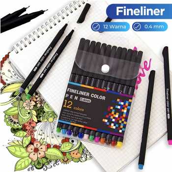 Tlevino Pena Warna Drawing Pen Fine Point Art Watercolor 0.4mm - TV4