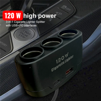 Kebidumei Car Charger Mobil Fast Charging Cigarette Type C USB 120W - D-24