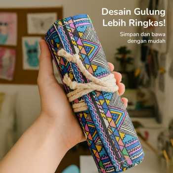 Gambar produk MARCO Bohemian Tas Tempat Pensil Gulung Canvas 48 Slot 20.5x56cm - EN-71